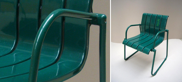 Sitzelemente für „Grün 80„-Stuhl von Stoll Giroflex. Design von Beat Bieber, Rheinfelden