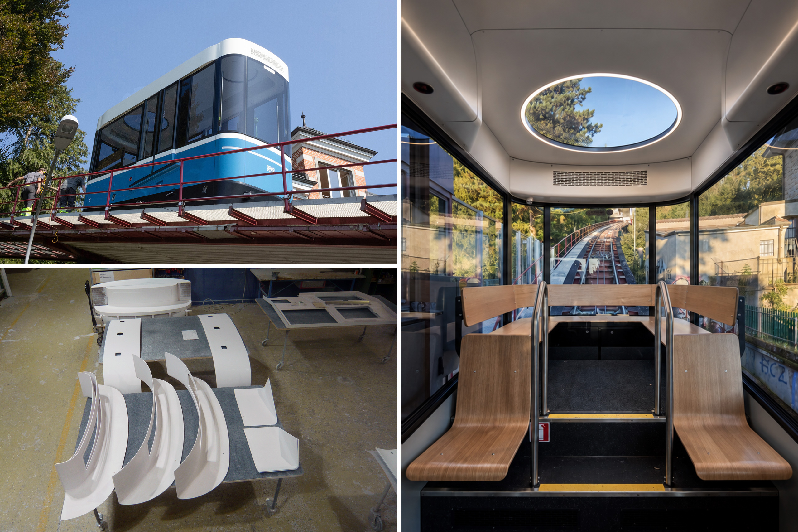 VBZ Seilbahn Rigiblick Diverse GFK-Verkleidungskomponenten im Aussen- und Innenbereich