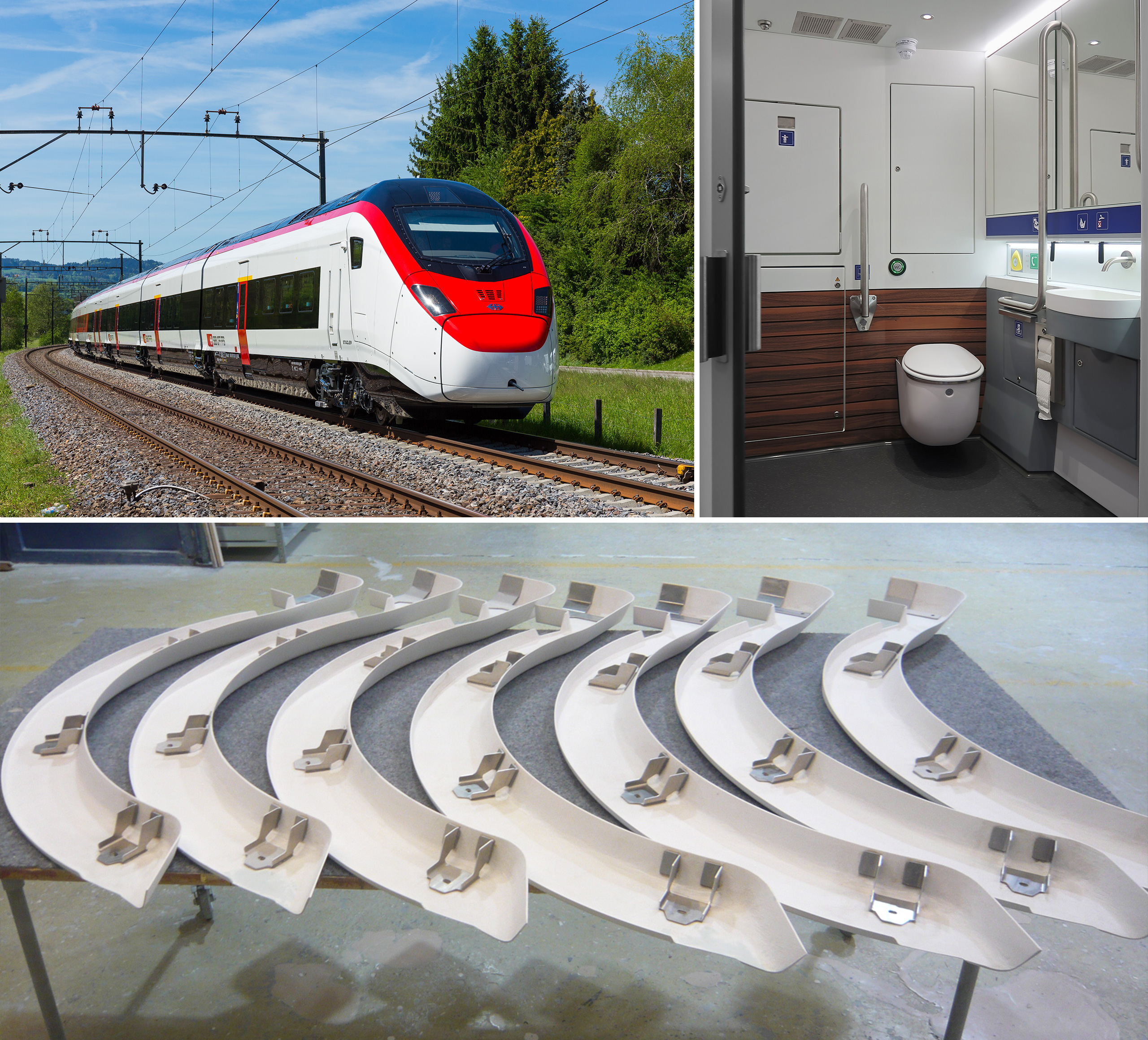 EC-250 SBB und Westbahn WC-Kabinen Türantriebsverkleidungen