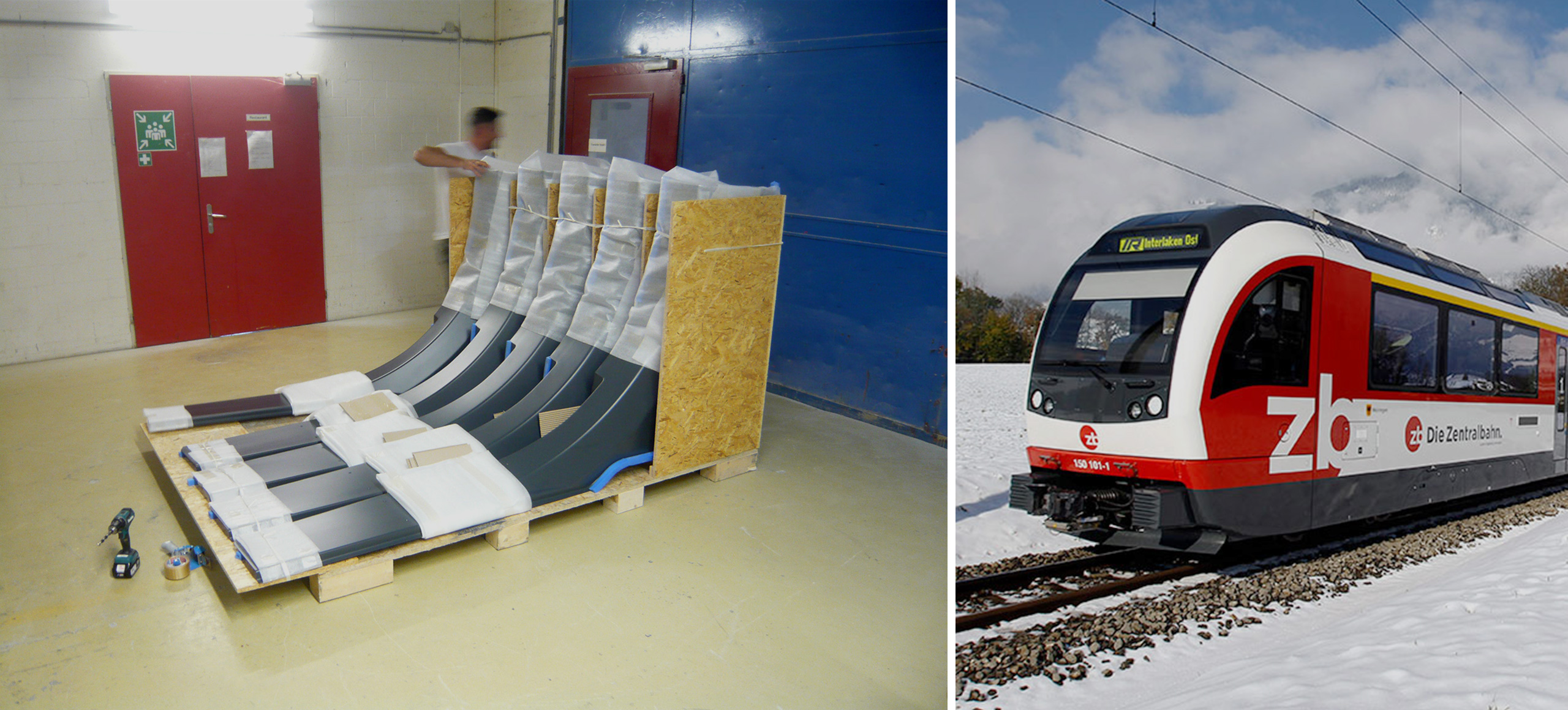 Zentralbahn Einstiegstreppen A-Säulen Verkleidungen