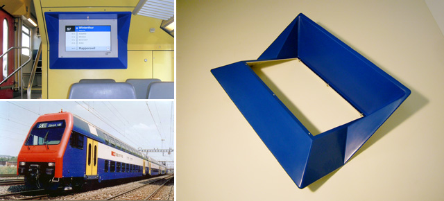 Monitorverkleidung für Doppelstockwaggons der S-Bahn Zürich