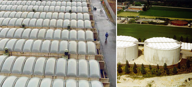 GFK-Abdeckungen f&uuml;r Kl&auml;ranlagen. Im Auftrag von ProRheno und Ciba-Geigy